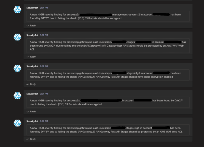 Cloud Security Teams notification