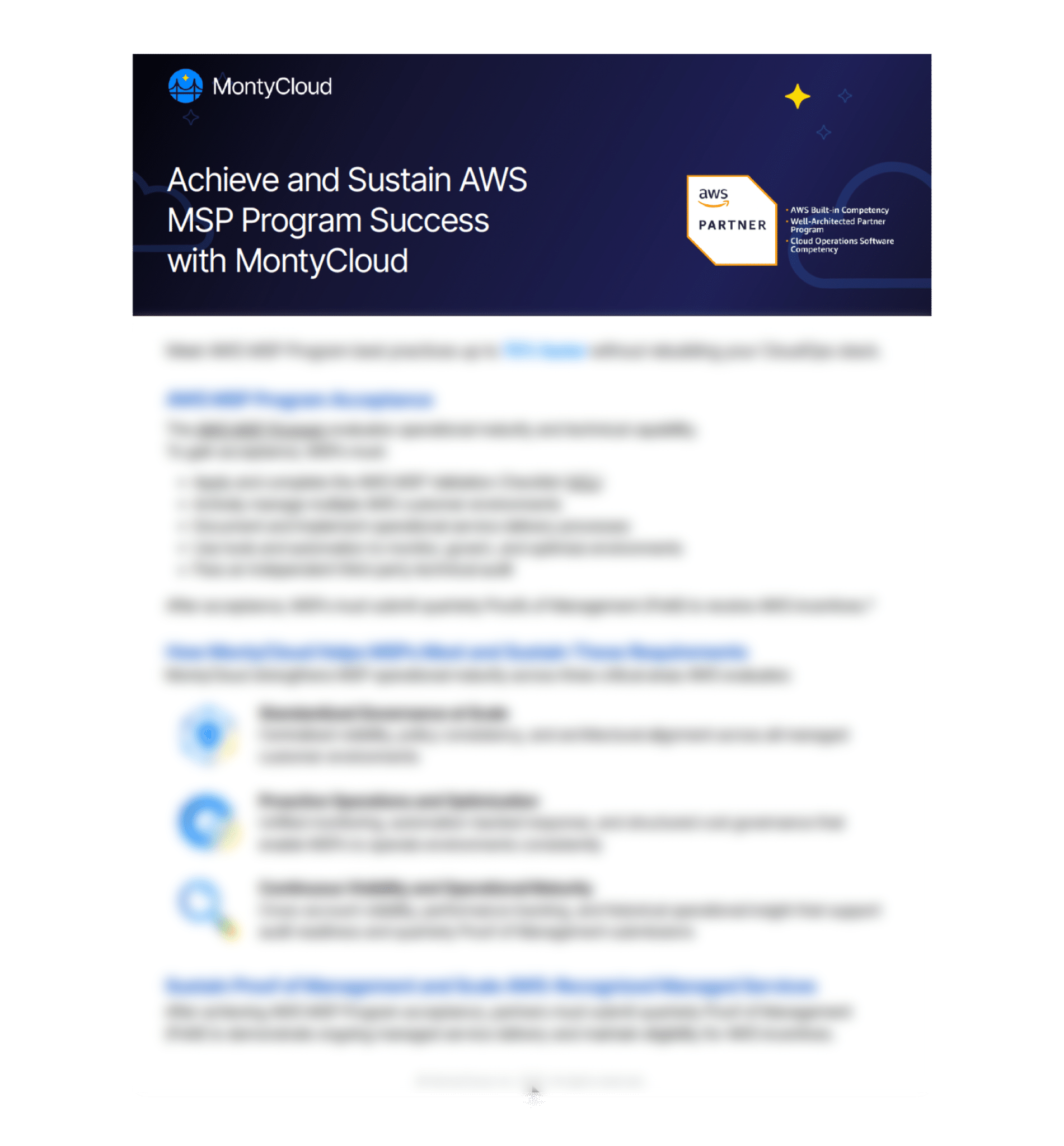 Msp Program Achieve and Sustain AWS MSP Program Success - MontyCloud